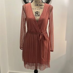 Allison & Kelly medium faux wrap dotted Swiss dress NWT